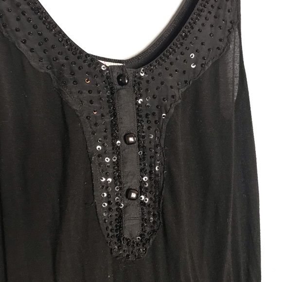 Free People Black Mini Dress xs Sequin Tunic - Picture 3 of 8